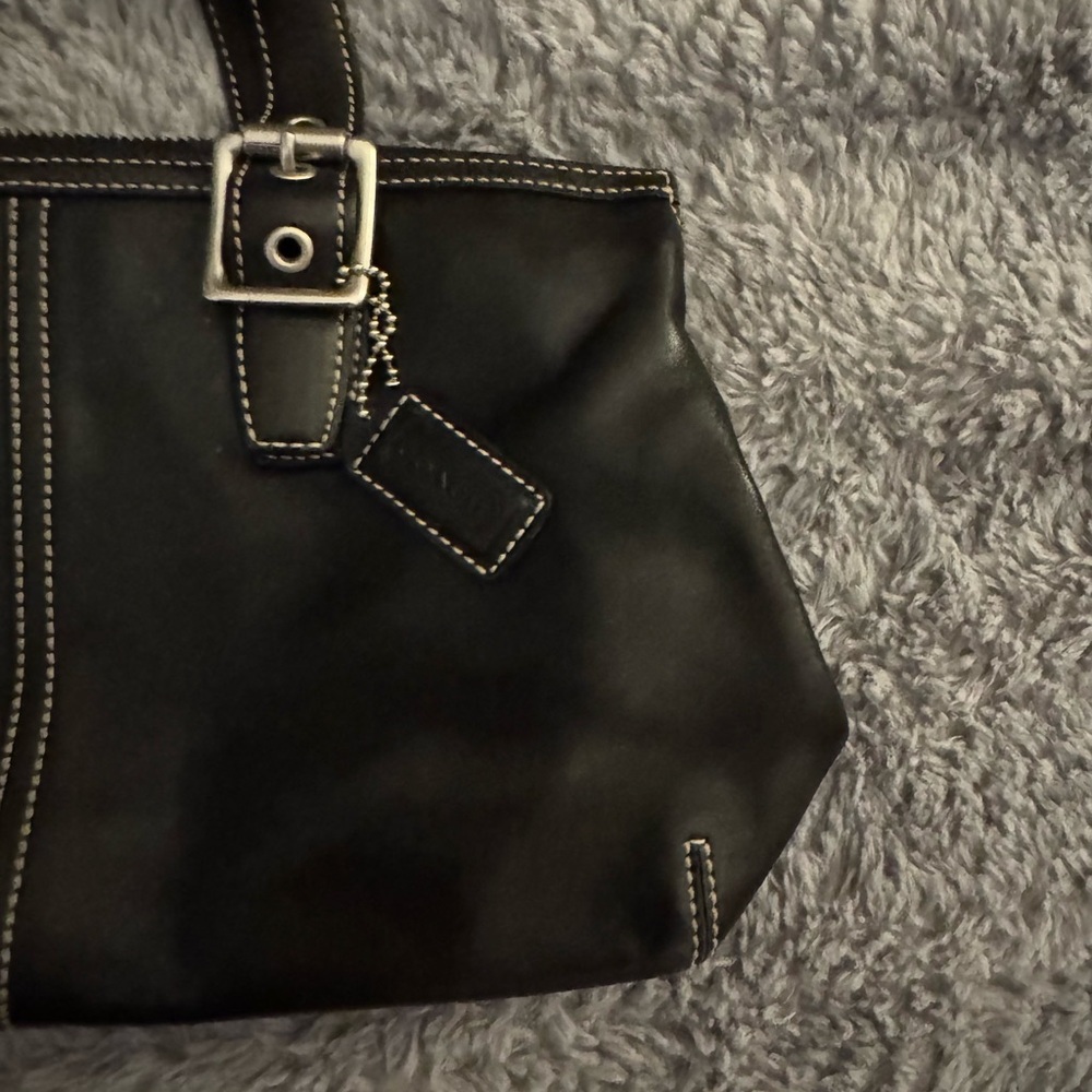 COACH Y2K Black Leather Legacy Satchel Handbag - Picture 13 of 14